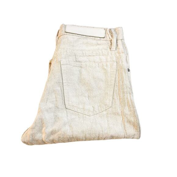 Each x Other Paris Metallic Snow White Cropped Denim Jeans Size 26 S15G16209 - Picture 1 of 8